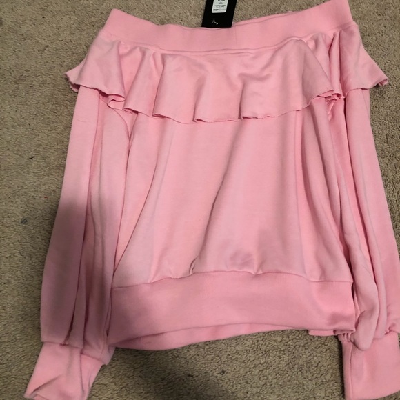 Light pink ruffle sweatshirt NWT - Picture 1 of 2